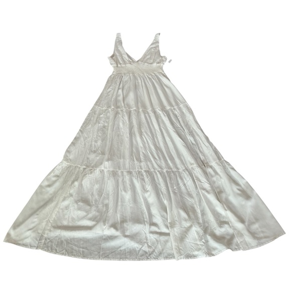 L*Space Victoria Women’s Side Slit Lilikoi Maxi Dress Rayon V-Neck White Size XL - Picture 5 of 16